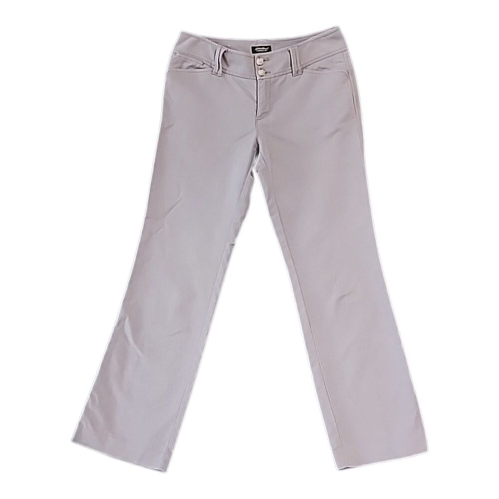 Eddie Bauer Vashon Fit Pants Women's Size 4 Beige Flat Front Stretch Career